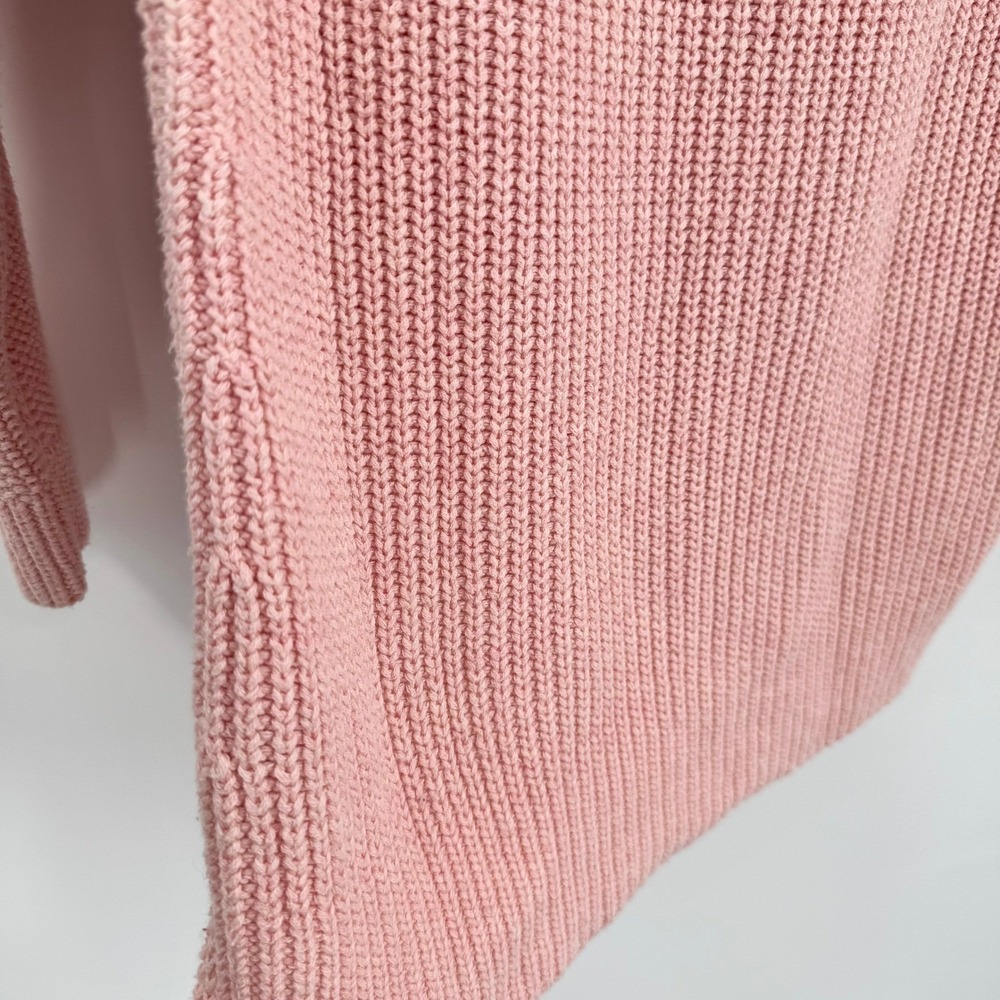 Talbots Petites Light Pink Cable Knit Turtleneck Sweater High-Low Hem Women's SP - Picture 8 of 10